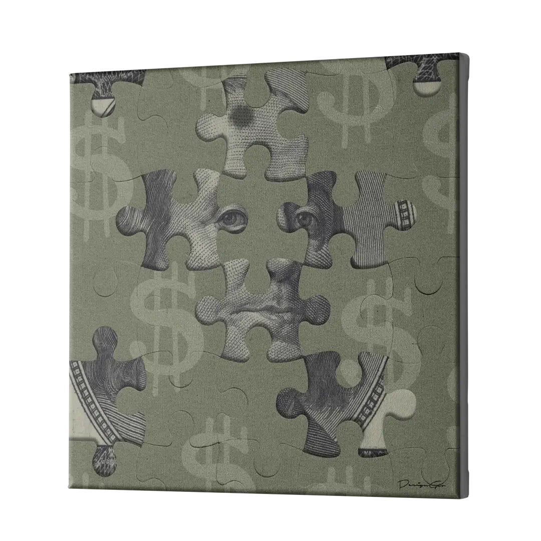 Money Puzzle Canvas Wall Art