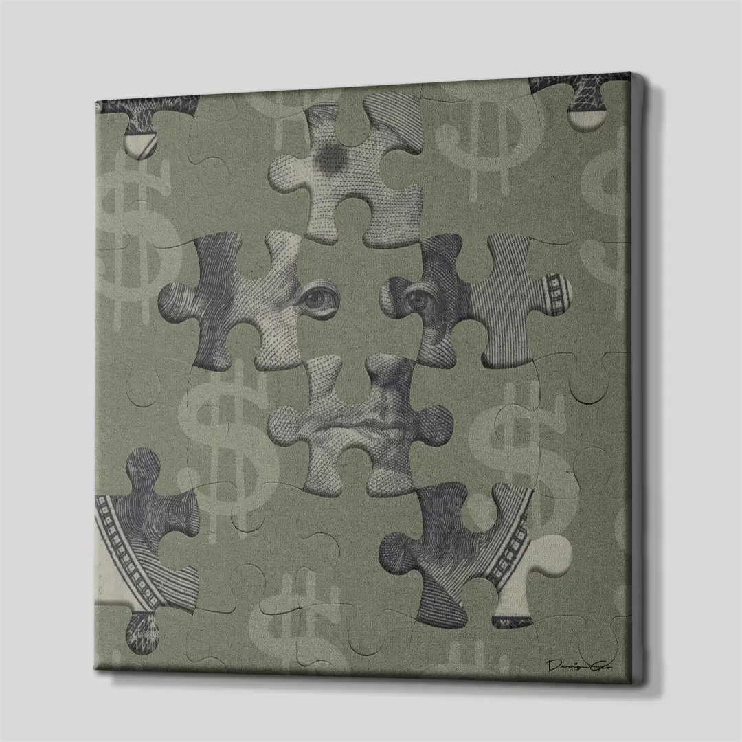 Money Puzzle Canvas Wall Art