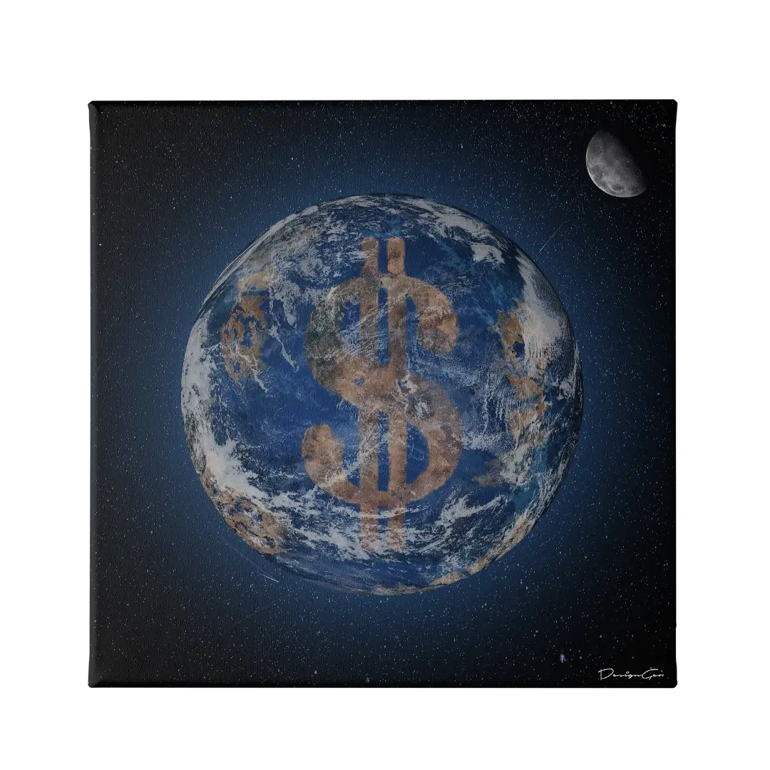 Money World Canvas Wall Art