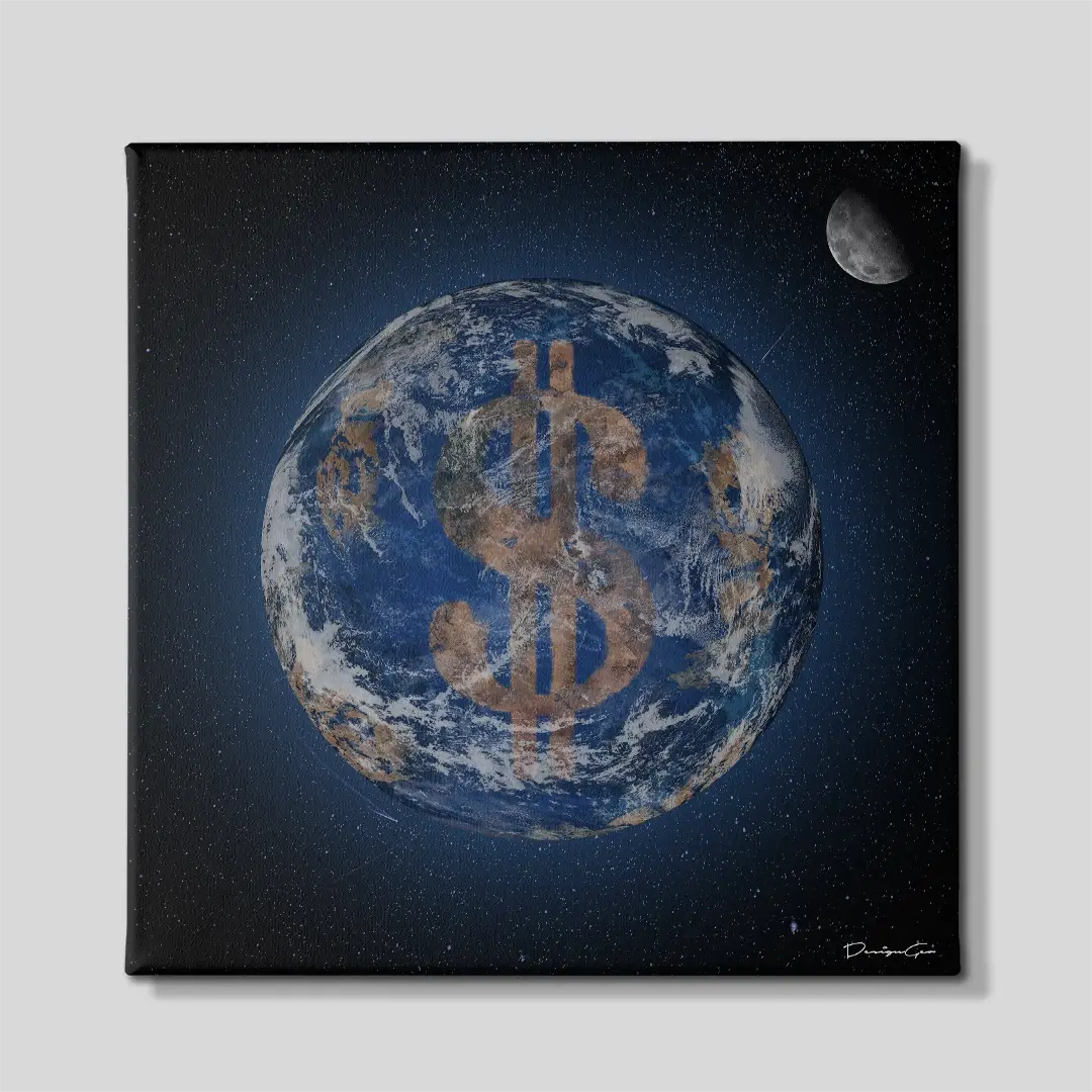 Money World Canvas Wall Art