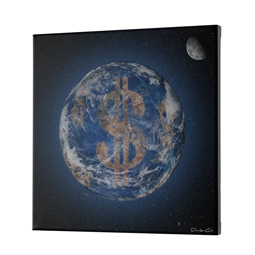 Money World Canvas Wall Art