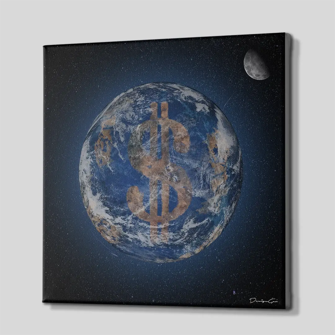 Money World Canvas Wall Art