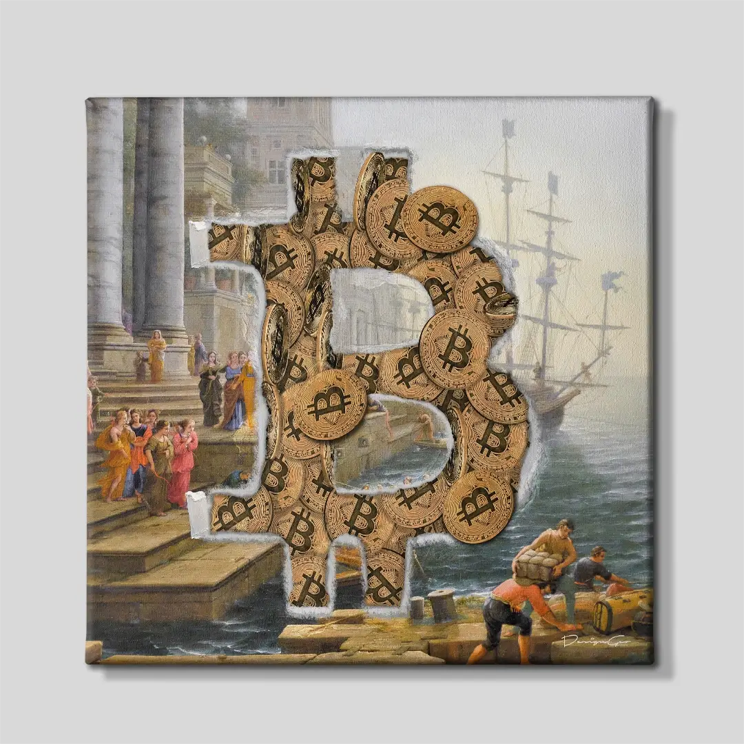 Old Bitcoins Canvas Wall Art