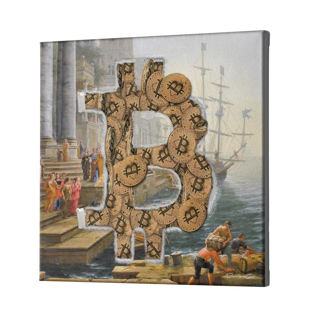 Old Bitcoins Canvas Wall Art