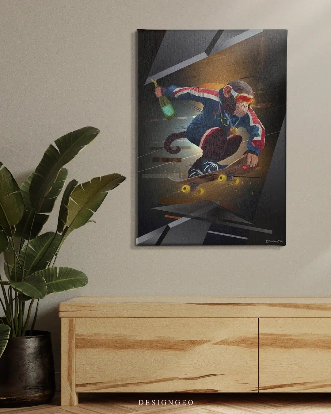 Olympic Skateboard Canvas Wall Art