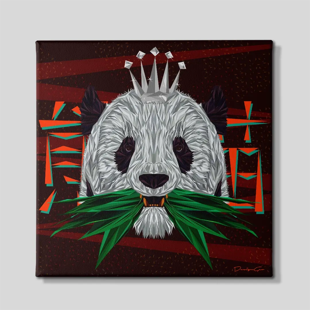 Panda King Canvas Wall Art