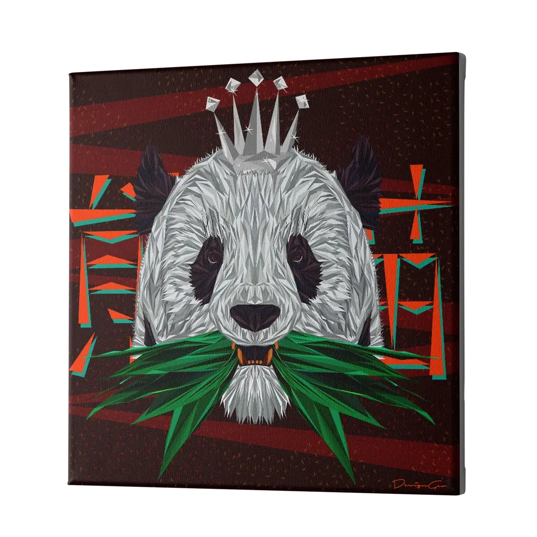 Panda King Canvas Wall Art