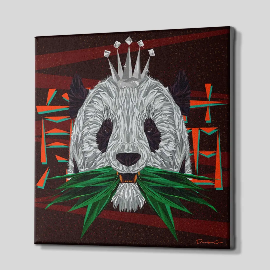Panda King Canvas Wall Art