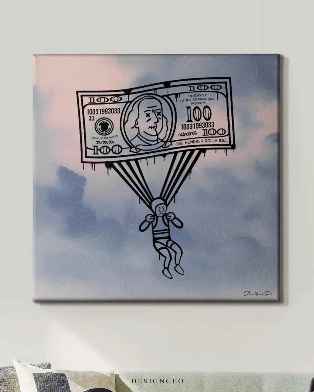 Paper Parachute Canvas Wall Art