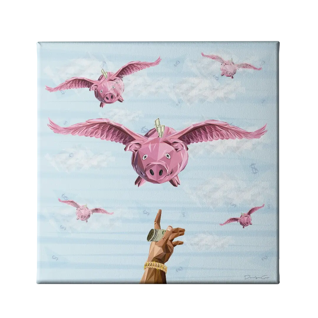 Piggy Bank Canvas Wall Art
