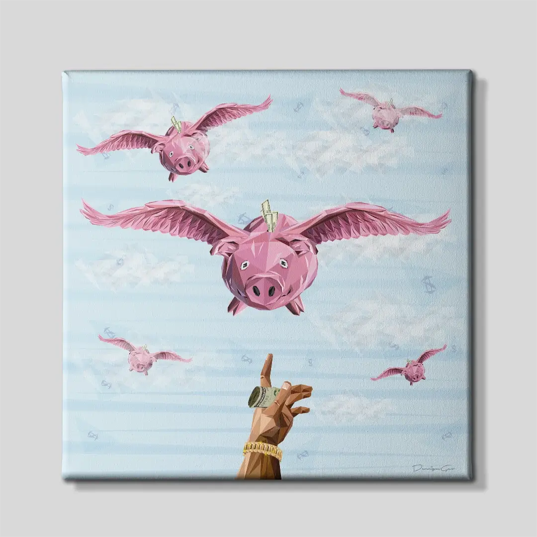 Piggy Bank Canvas Wall Art