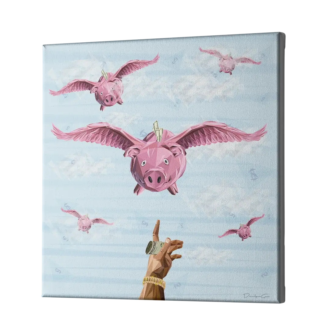 Piggy Bank Canvas Wall Art