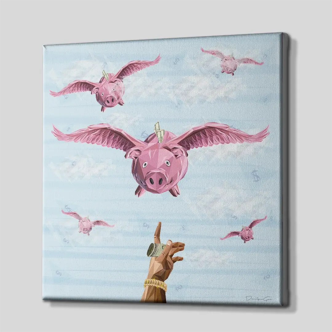 Piggy Bank Canvas Wall Art