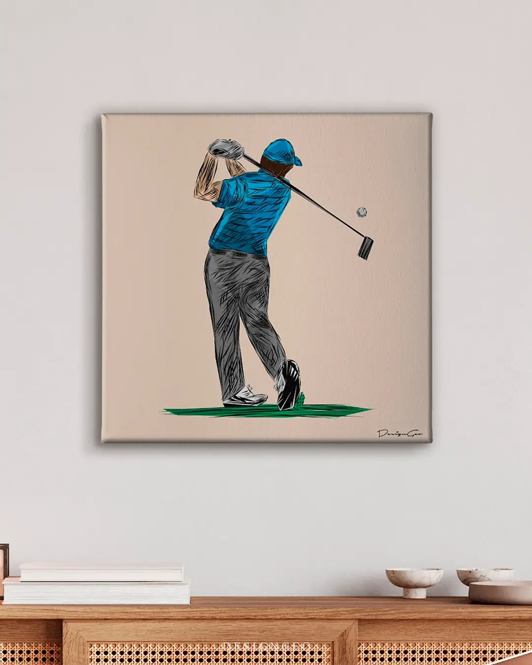 Poise on The Green Canvas Wall Art