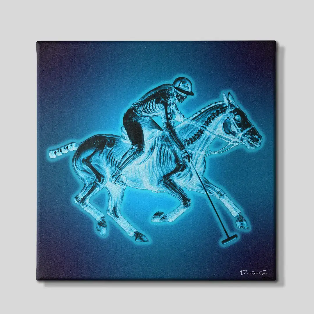 Polo Player X-Ray Anatomy Canvas Wall Art