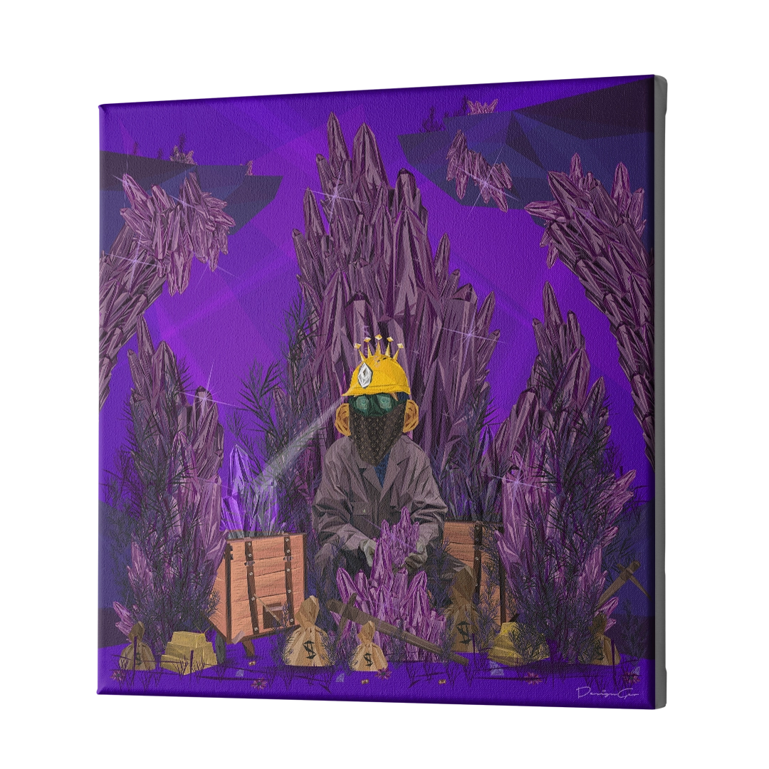 Precious Mining limited edition square canvas print created by designgeo