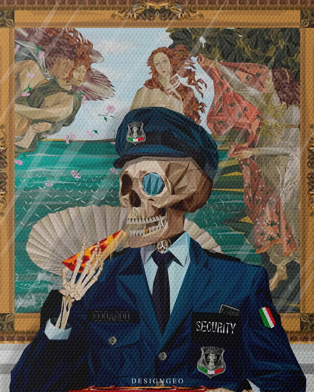 Private Security Slice of Pizza Canvas Wall Art