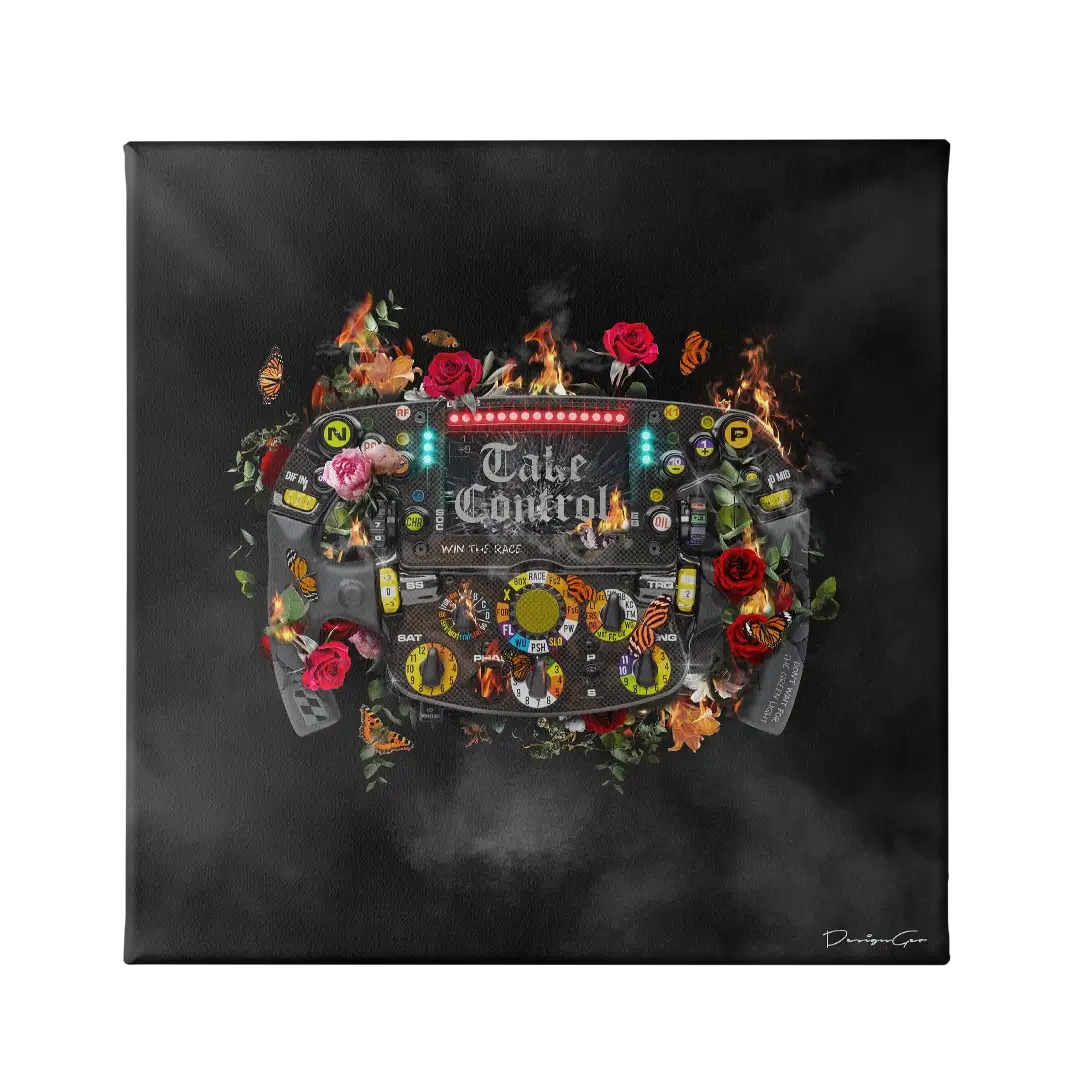 Racing Steering Wheel Canvas Wall Art