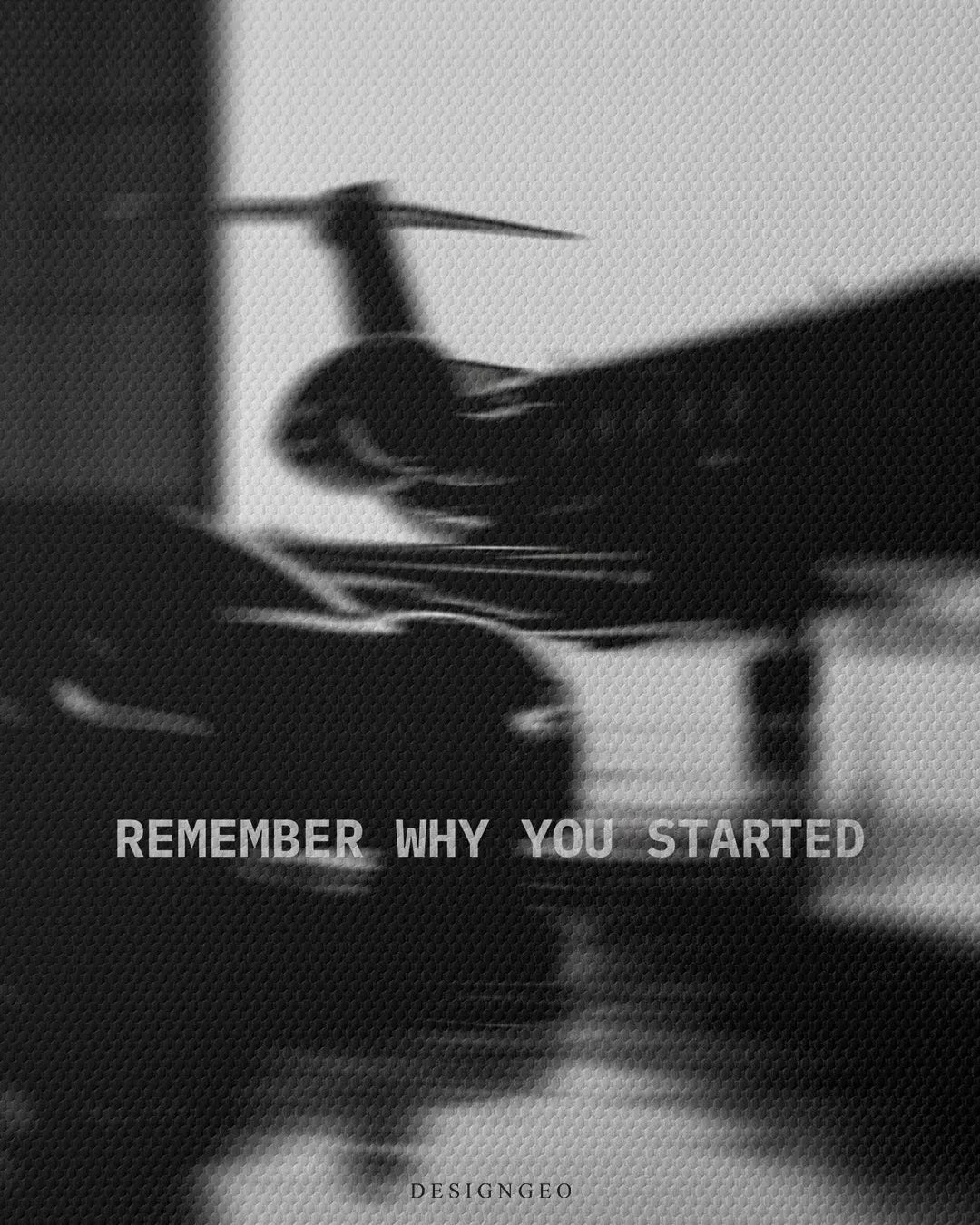 Remember Why You Started motivational typography macro canvas print texture detail 0.75 inch thin wrap