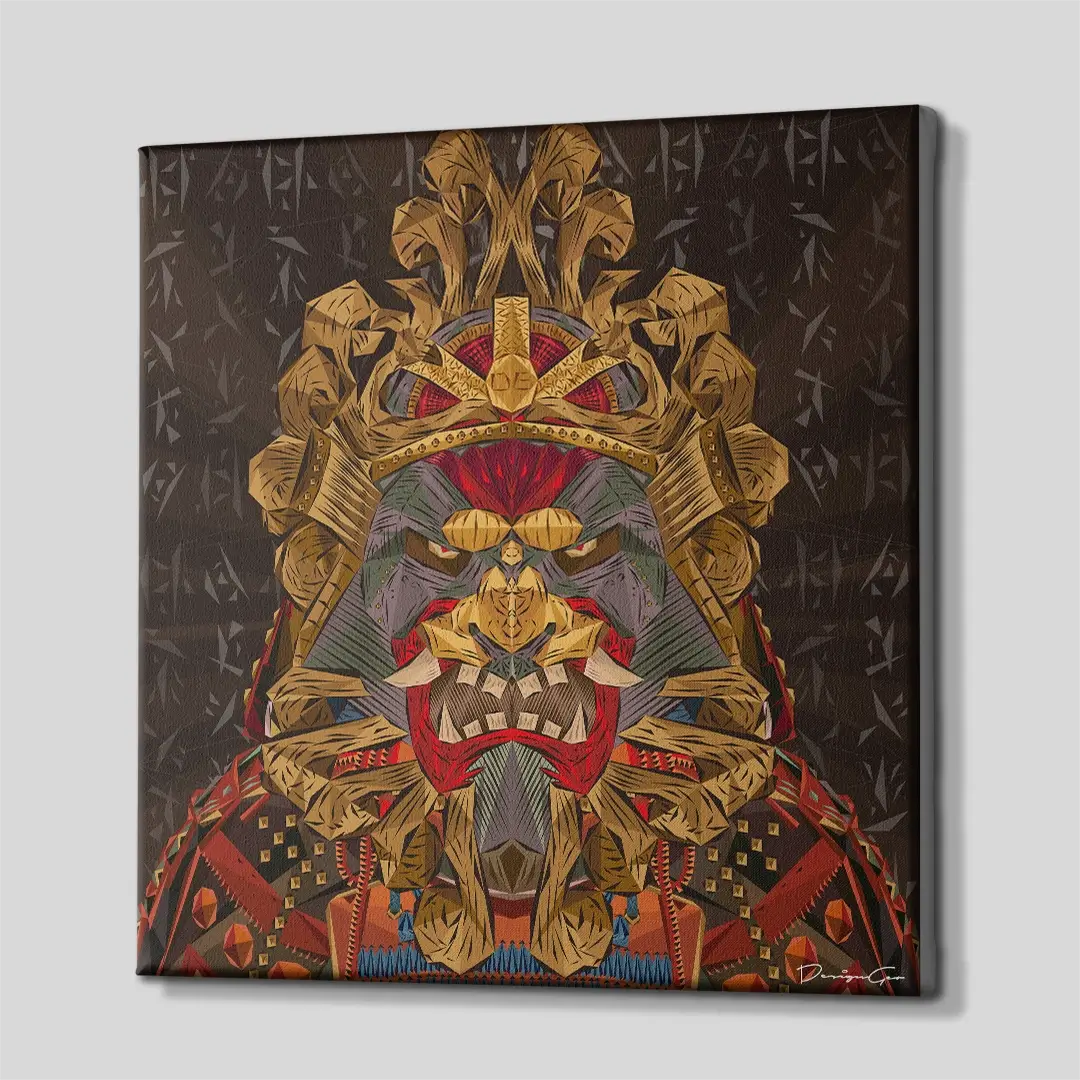 Side view of canvas wall art showing overall thickness