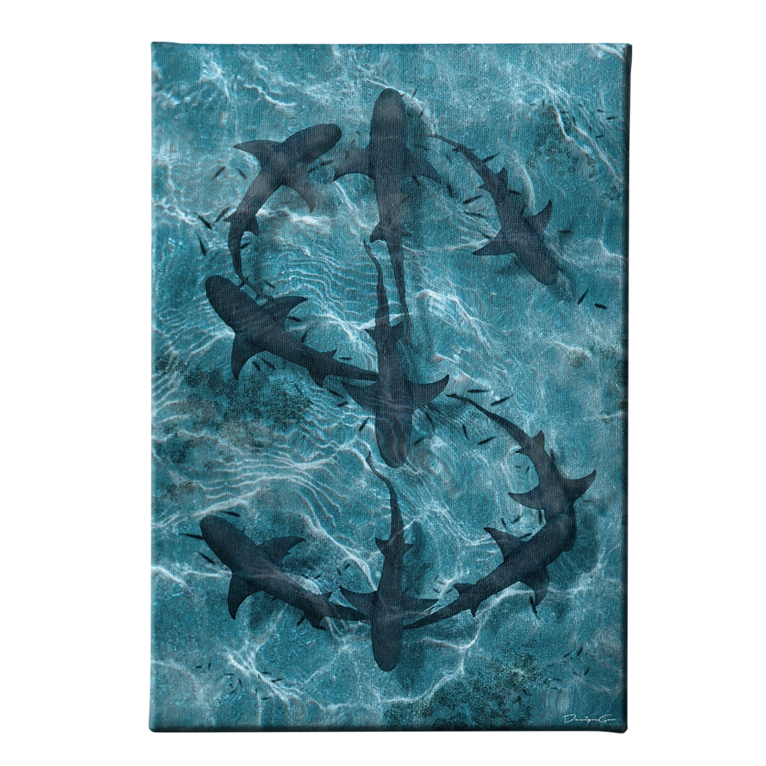 Shark Tank Art Rectangular Canvas Print by DesignGeo
