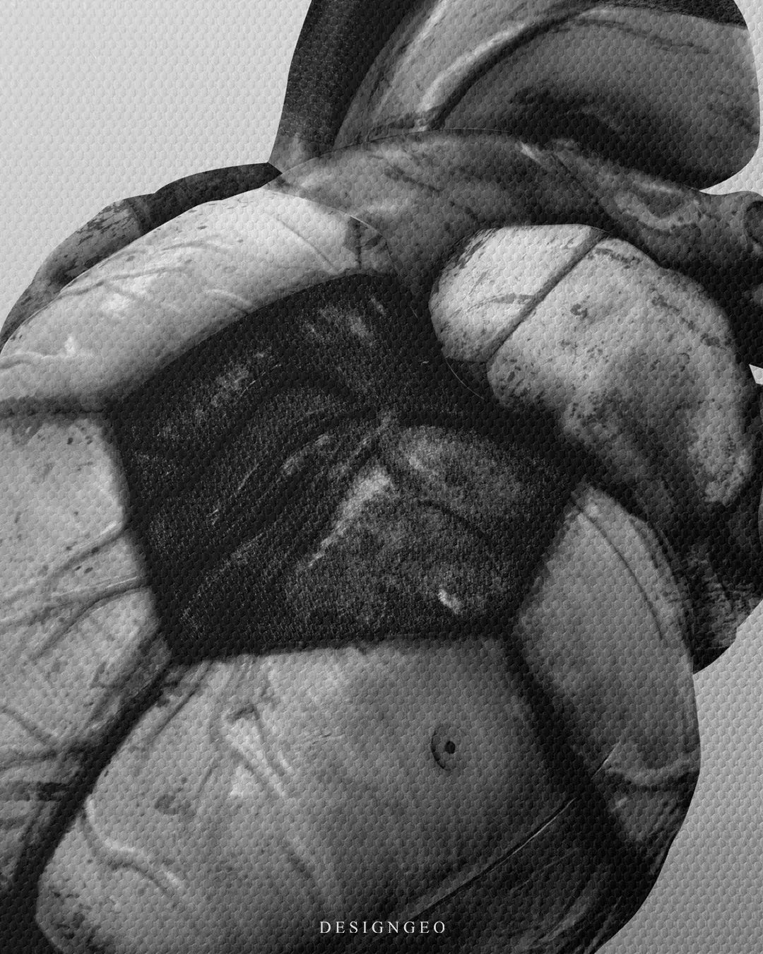Artistic canvas illustration of a soccer-textured heart, symbolizing a deep love for football and sportsmanship in a modern minimalist style