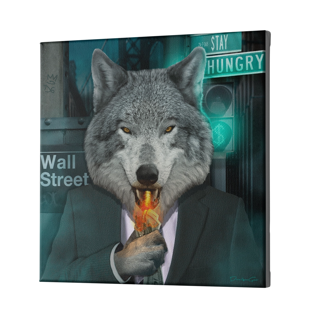 Stay Hungry limited edition square canvas print created by designgeo