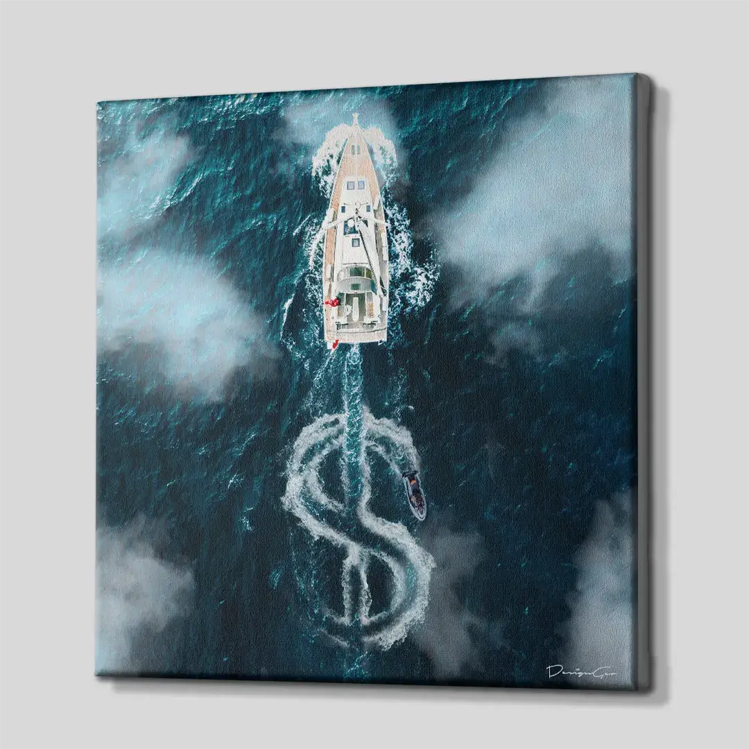 Side view of canvas wall art showing overall thickness