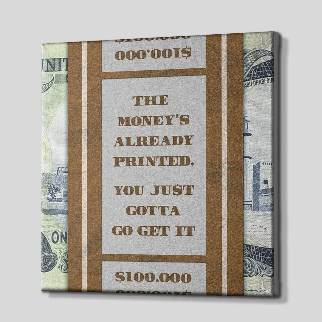 Side view of canvas wall art showing overall thickness