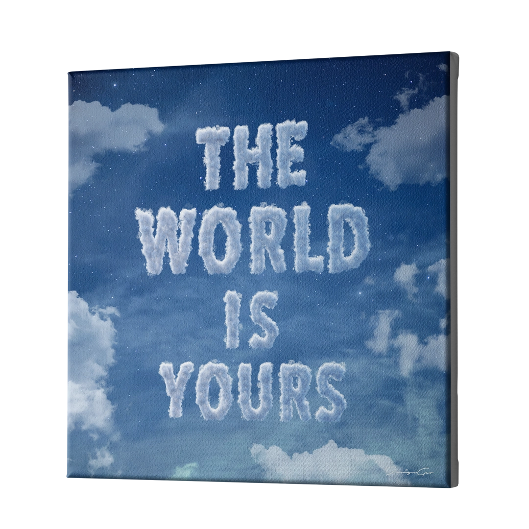 The World is Yours Clouds Art Square Canvas Print by DesignGeo