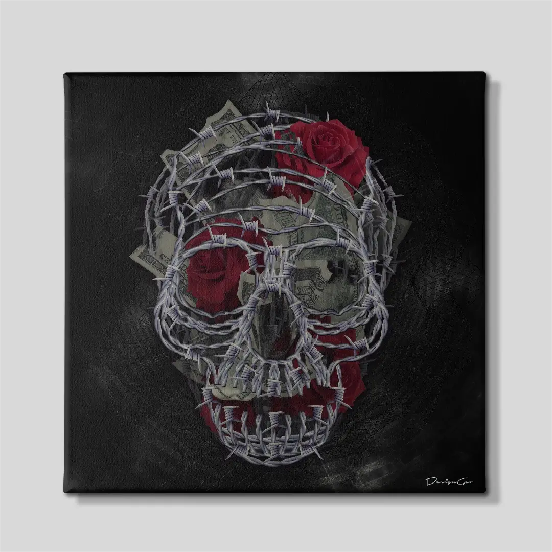 Untouchable Skull Canvas Wall Art