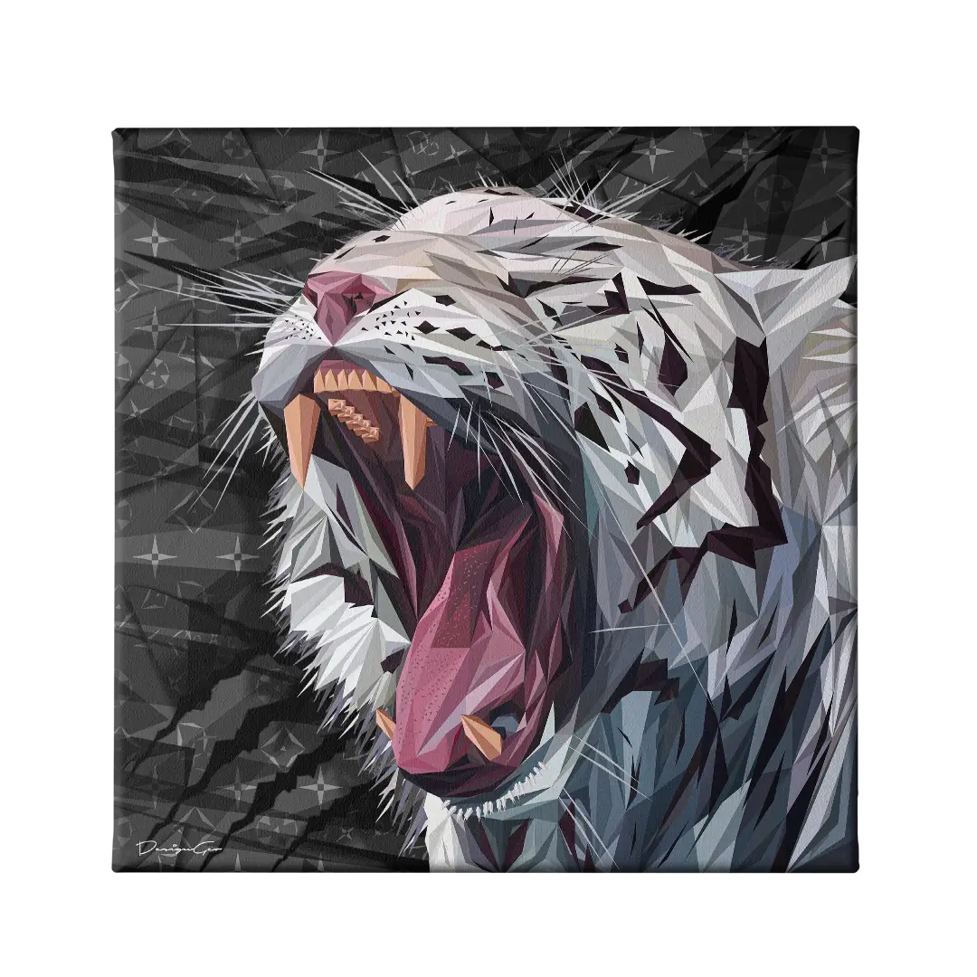 White Bengal Tiger Canvas Wall Art