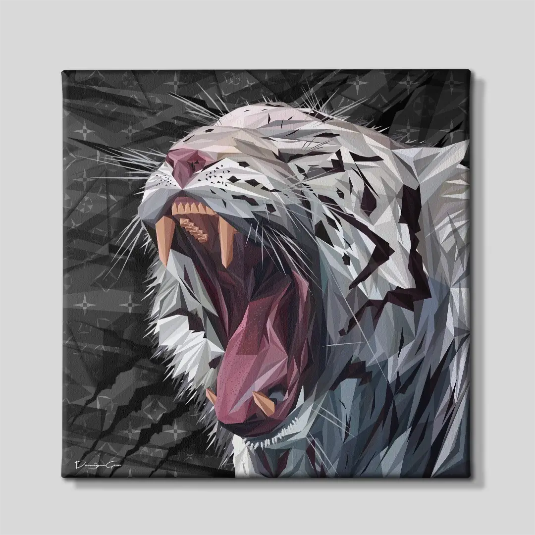 White Bengal Tiger Canvas Wall Art