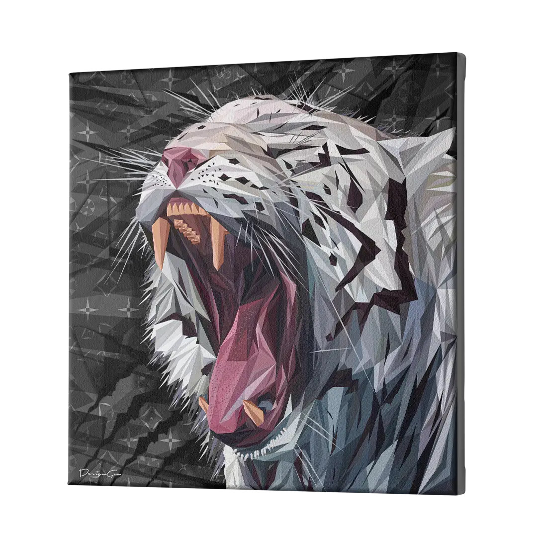 White Bengal Tiger Canvas Wall Art