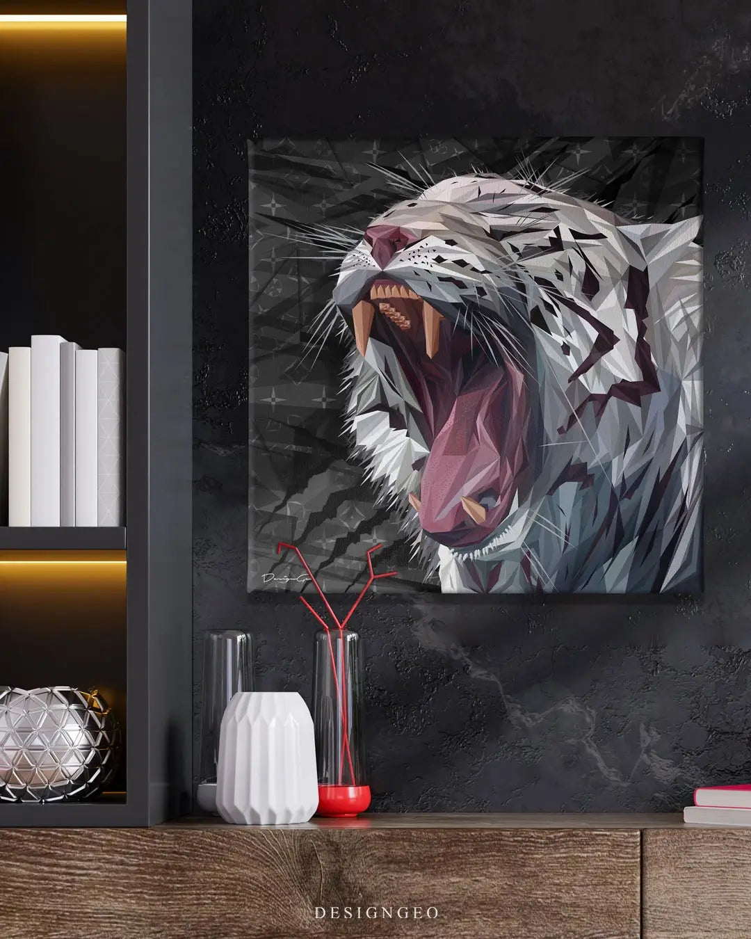 White Bengal Tiger Canvas Wall Art