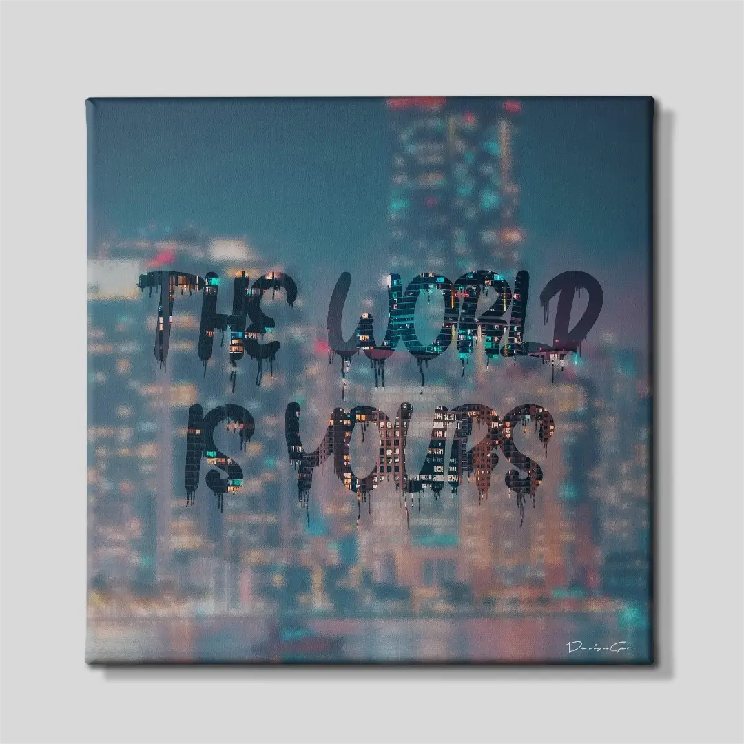 World Foggy Glass Canvas Wall Art