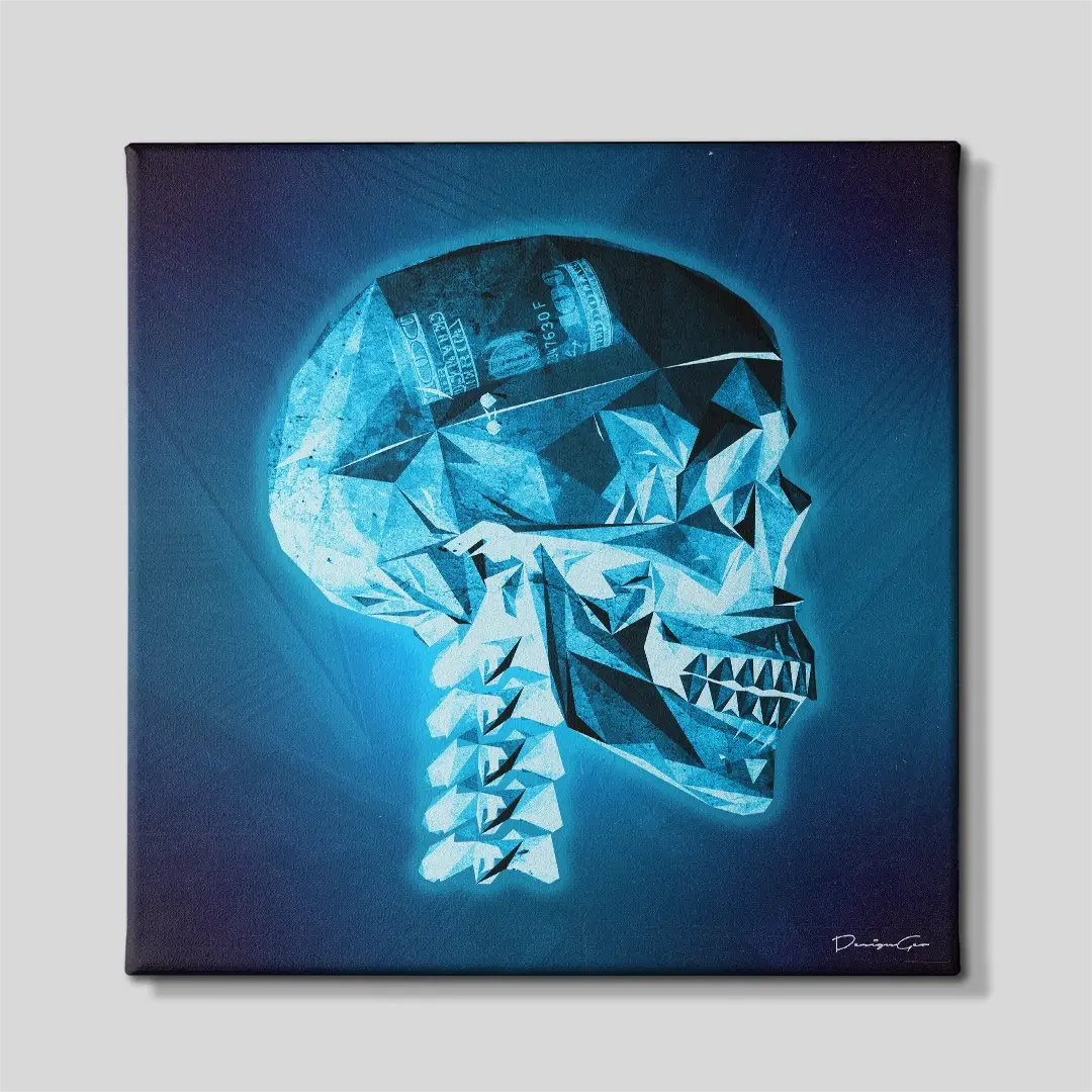 X-Ray Skull Canvas Wall Art