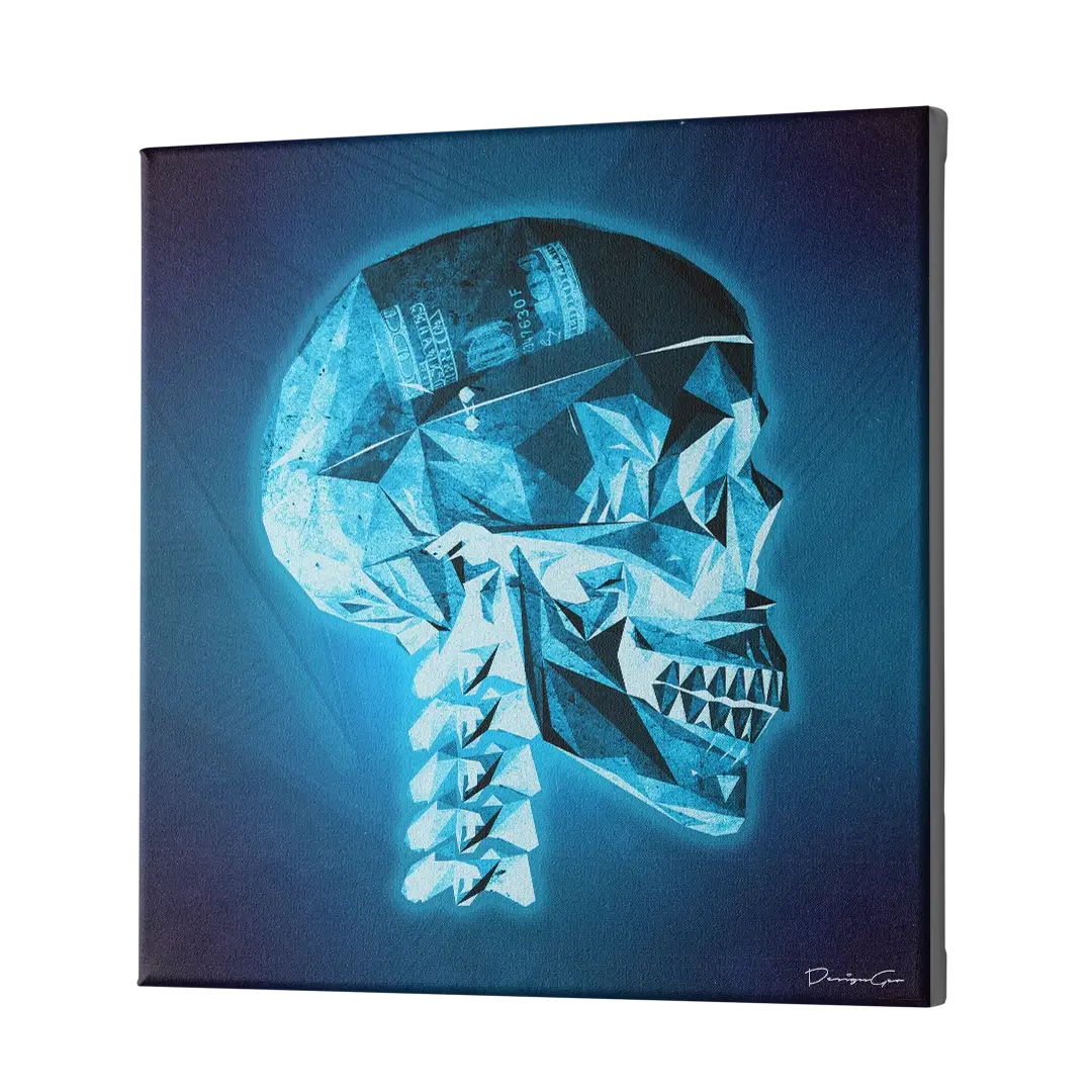X-Ray Skull Canvas Wall Art