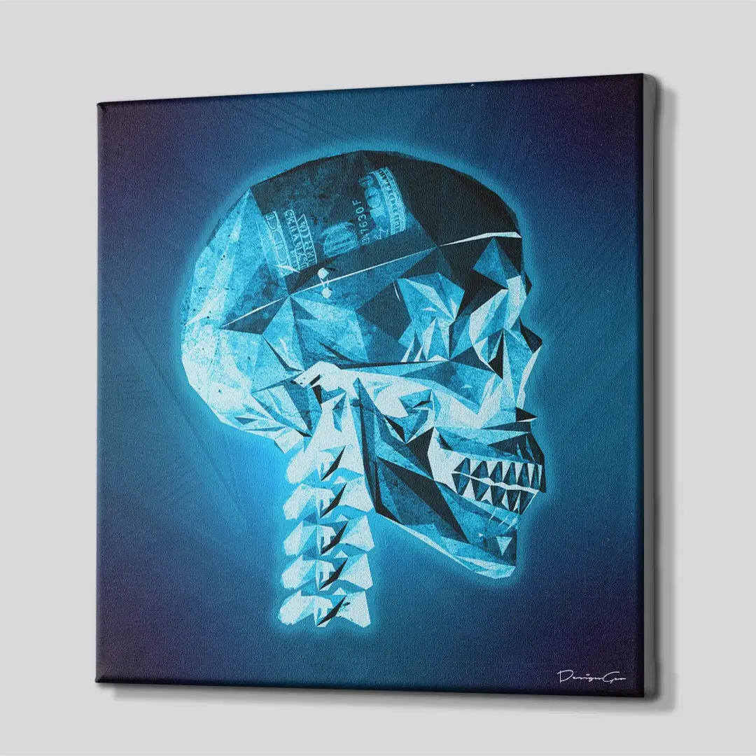 X-Ray Skull Canvas Wall Art