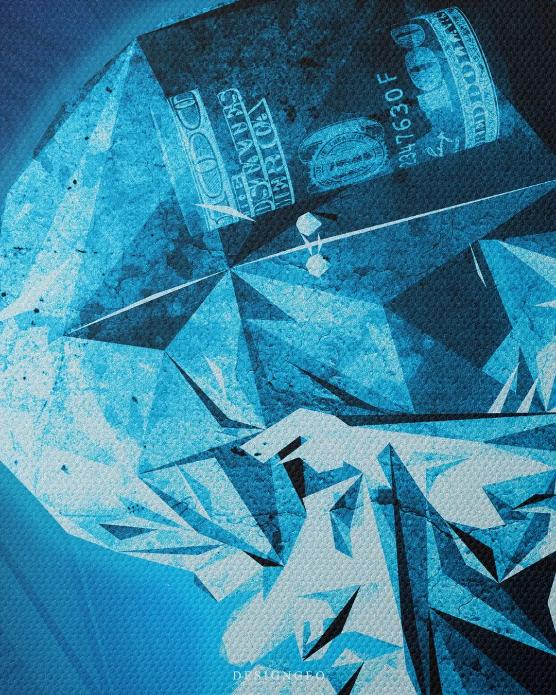 X-Ray Skull Canvas Wall Art