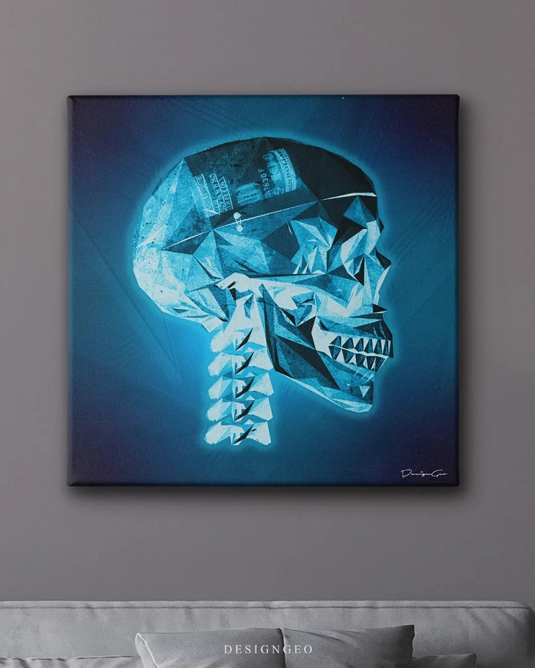 X-Ray Skull Canvas Wall Art