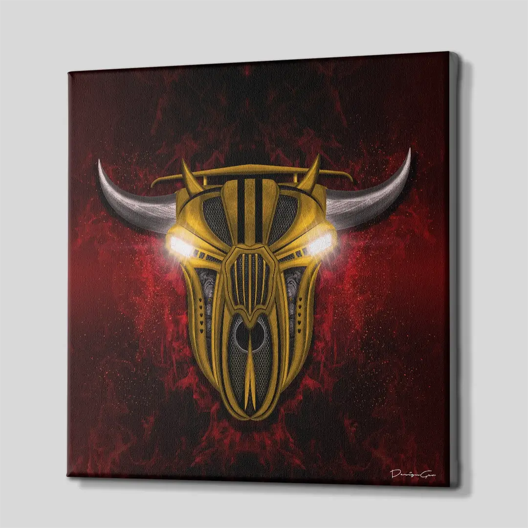 Yellow Bull Engine Canvas Wall Art