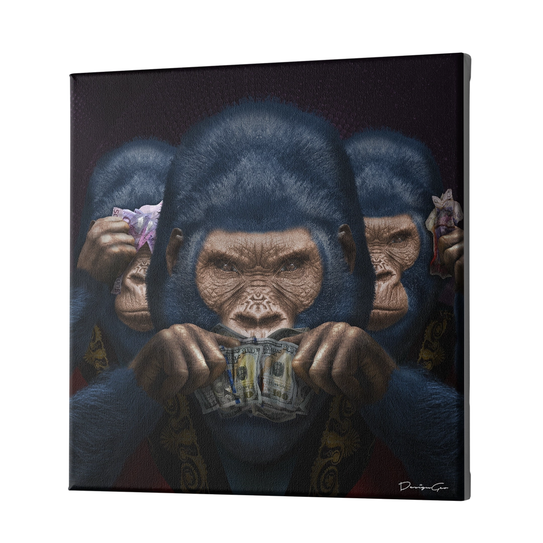 3 Wise Apes Canvas Wall Art
