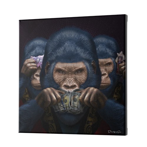 3 Wise Apes Canvas Wall Art