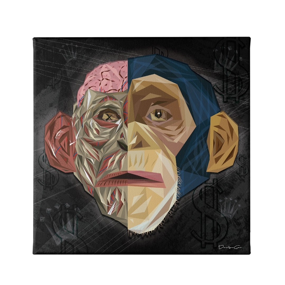 Anatomy Monkey Art Square Canvas Print by DesignGeo