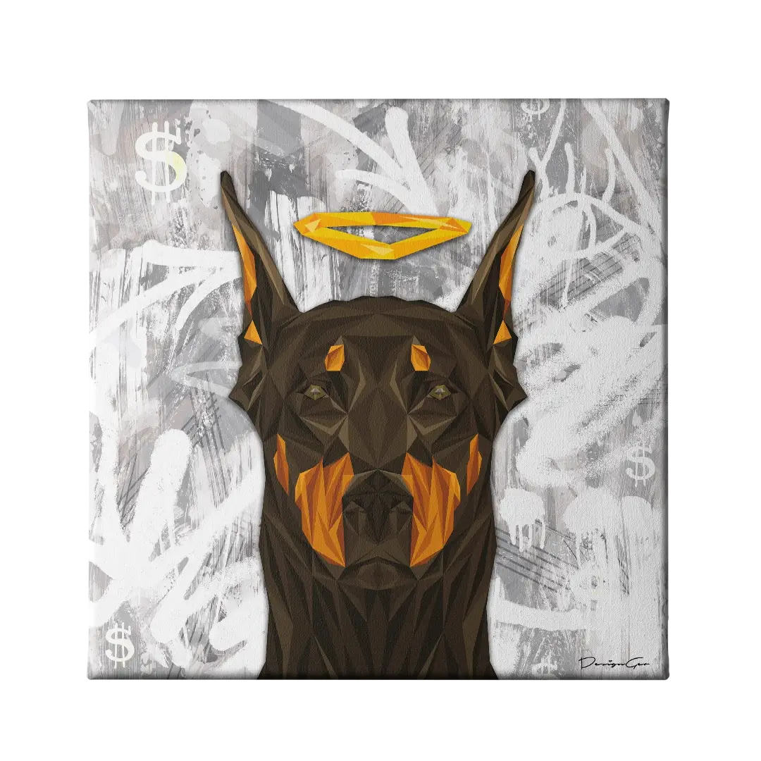 Angel Doberman Canvas Wall Art