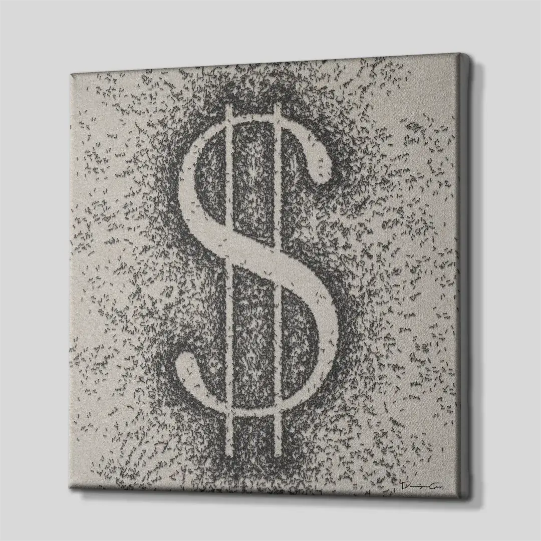 Side view of canvas wall art showing overall thickness