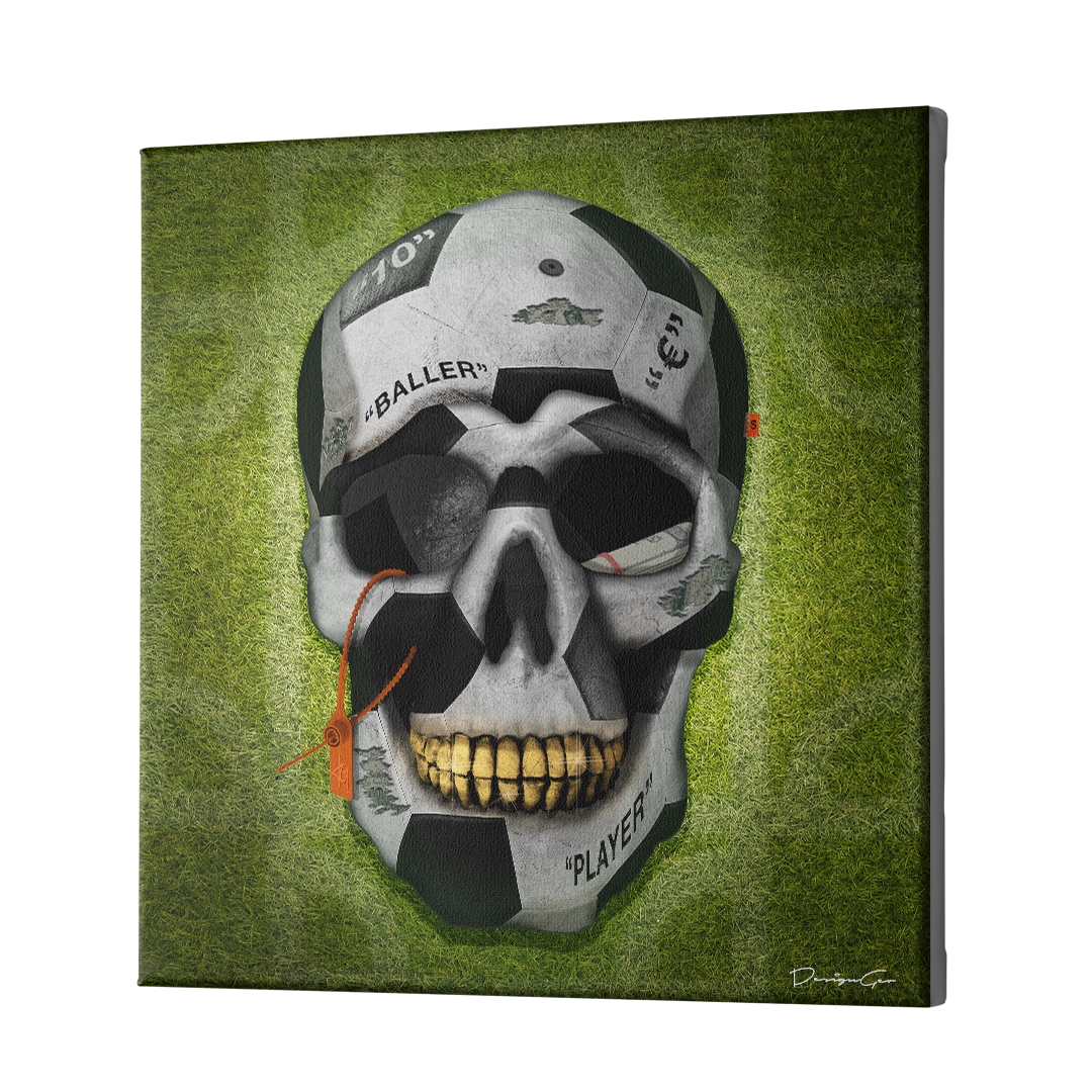 Baller Skull Art Square Canvas Print by DesignGeo