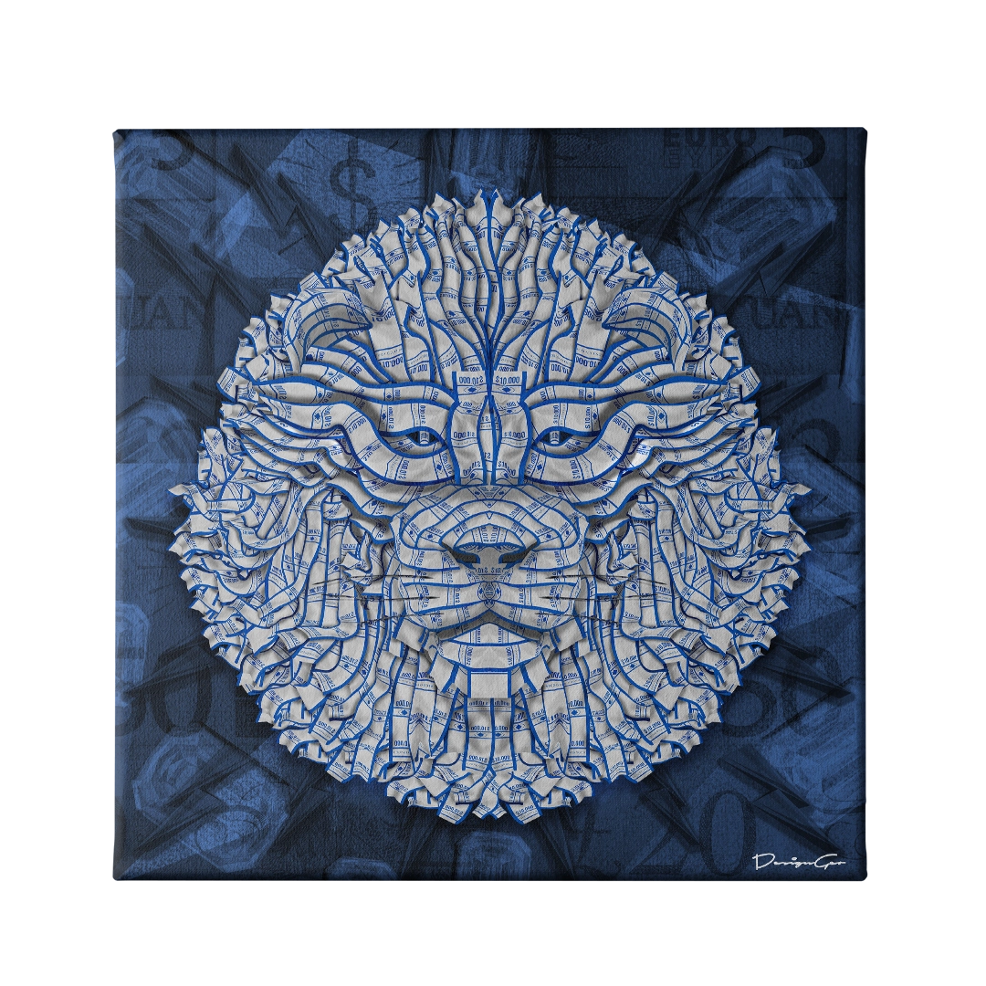 Banking Lion Canvas Wall Art