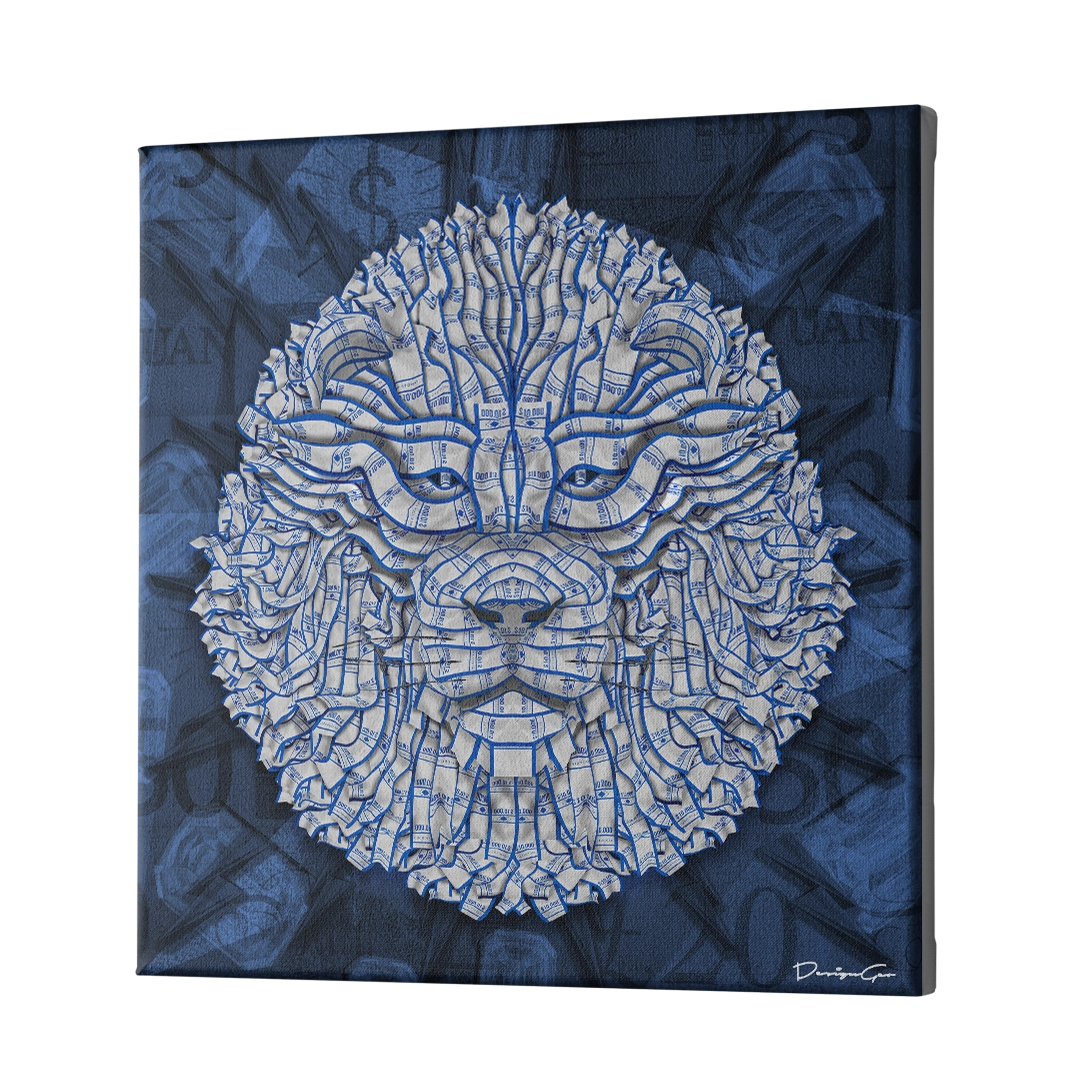 Banking Lion Canvas Wall Art
